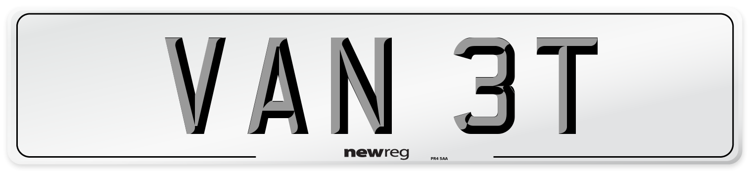 VAN 3T Number Plate from New Reg
